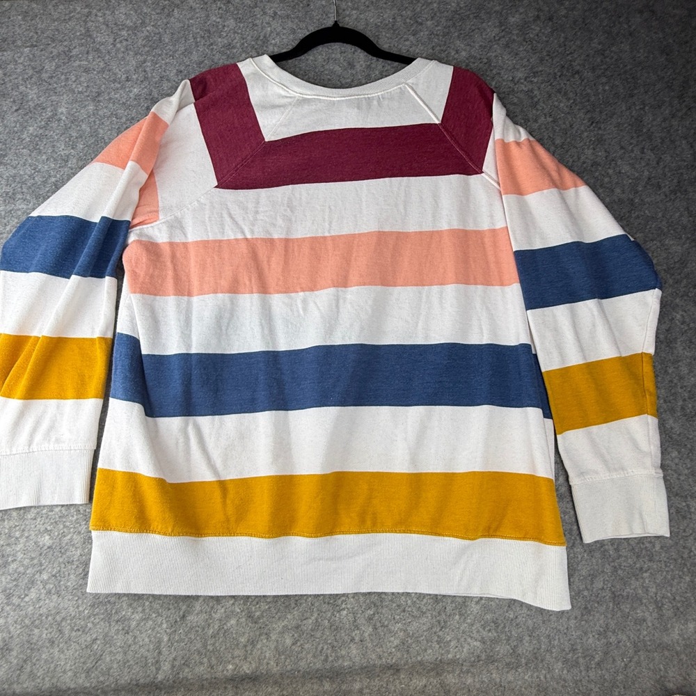 Torrid Women 2 Multi-Color Striped Raglan Long Sleeve Crew Neck Sweatshirt